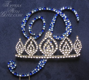 Custom tiara cake topper with crystals